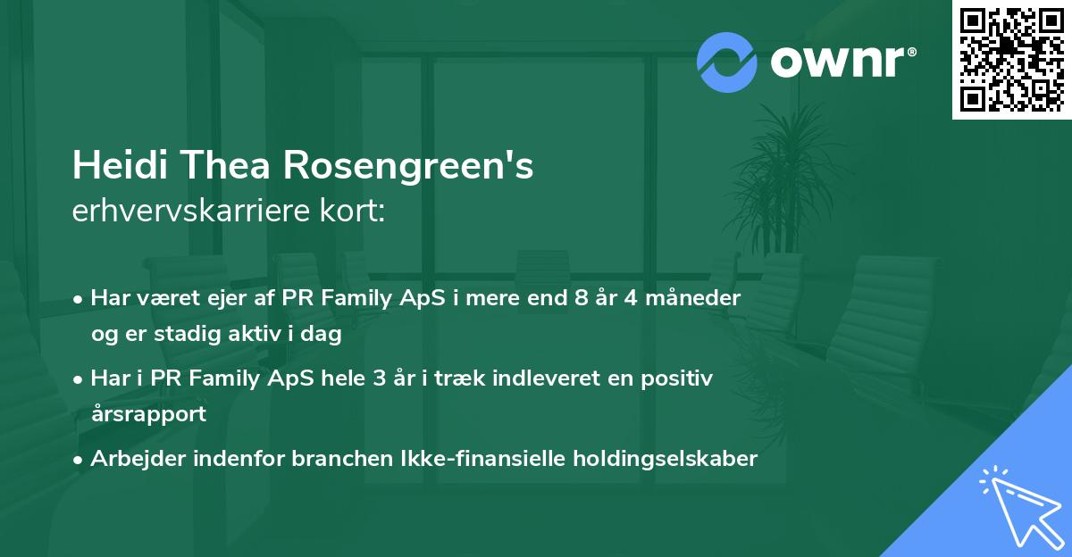 Heidi Thea Rosengreen's erhvervskarriere kort