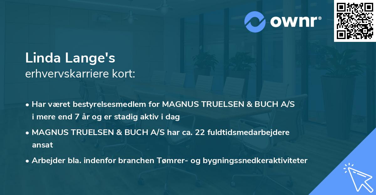 Linda Lange's erhvervskarriere kort