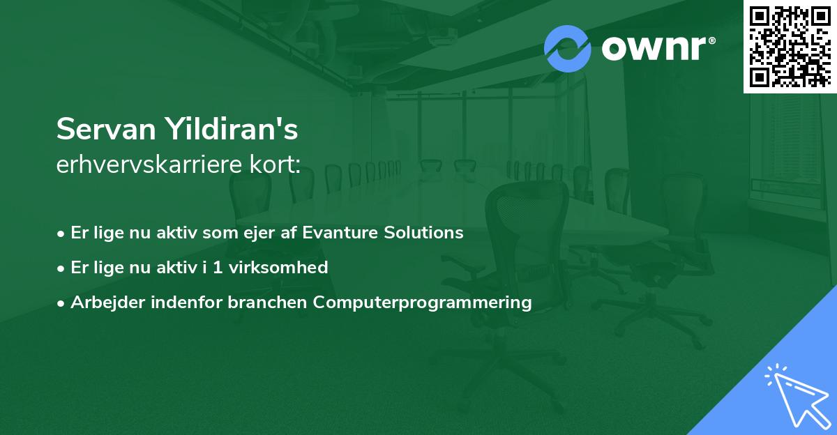 Servan Yildiran's erhvervskarriere kort