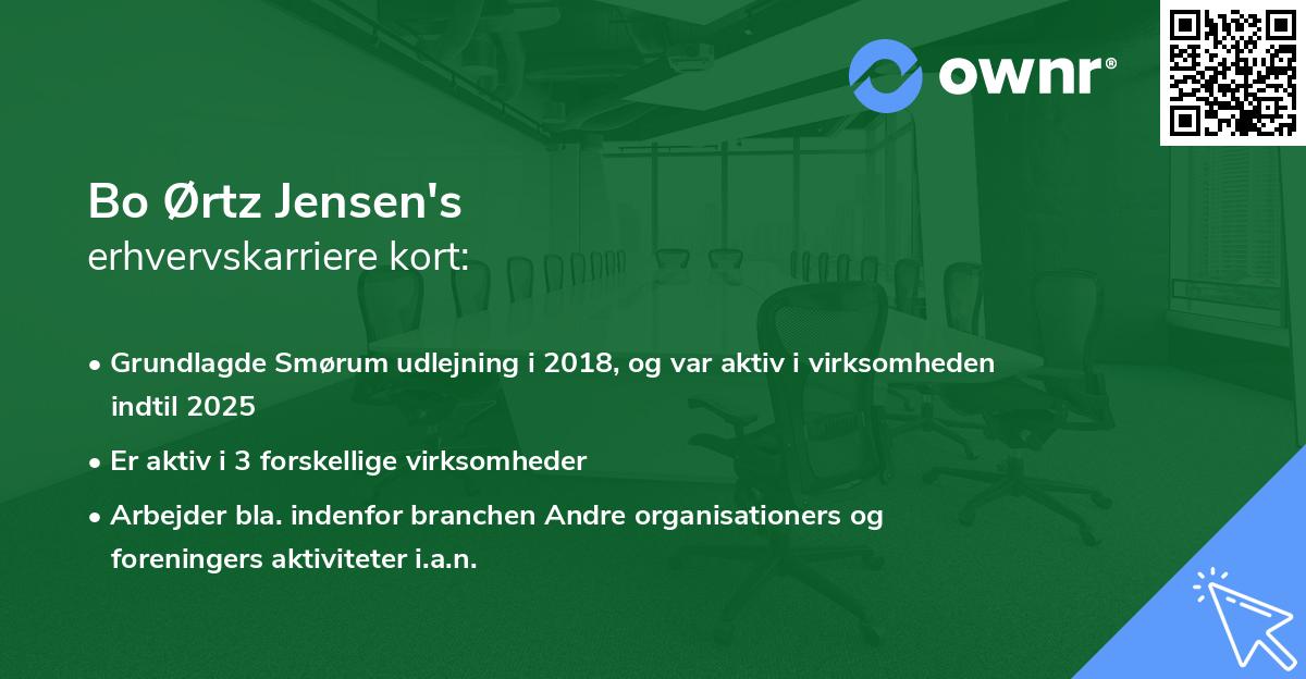 Bo Ørtz Jensen's erhvervskarriere kort