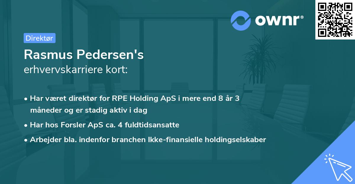 Rasmus Pedersen's erhvervskarriere kort