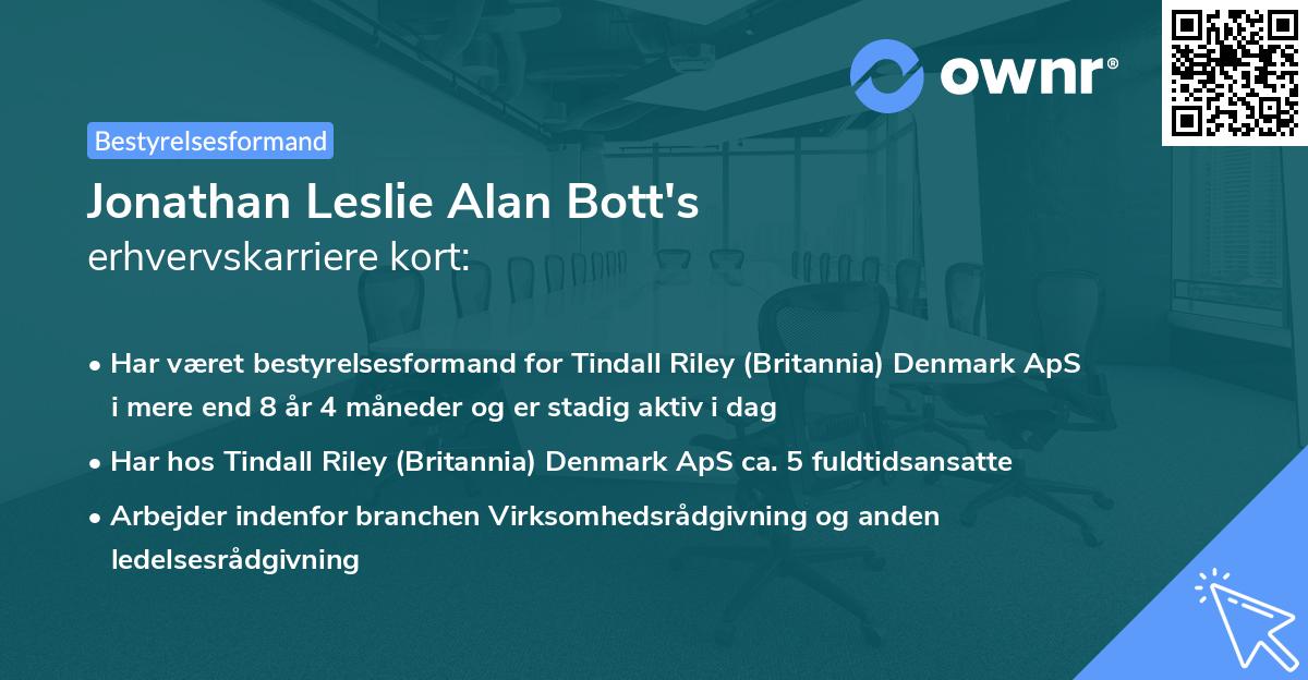 Jonathan Leslie Alan Bott's erhvervskarriere kort