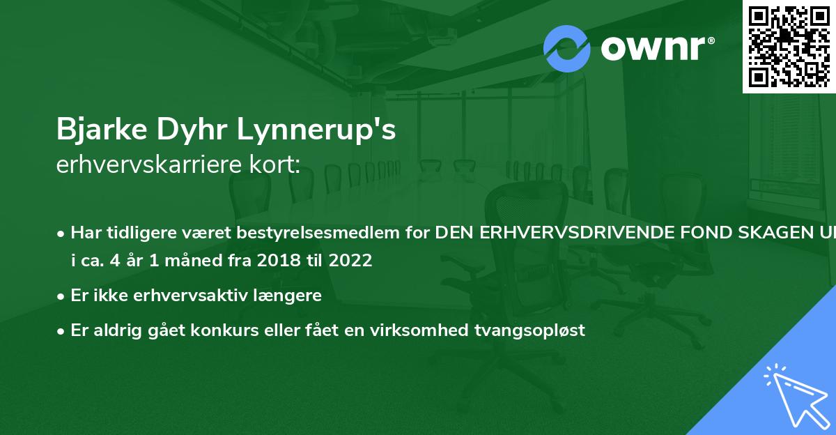 Bjarke Dyhr Lynnerup's erhvervskarriere kort