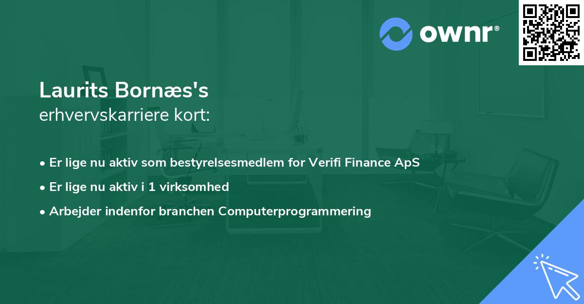 Laurits Bornæs's erhvervskarriere kort