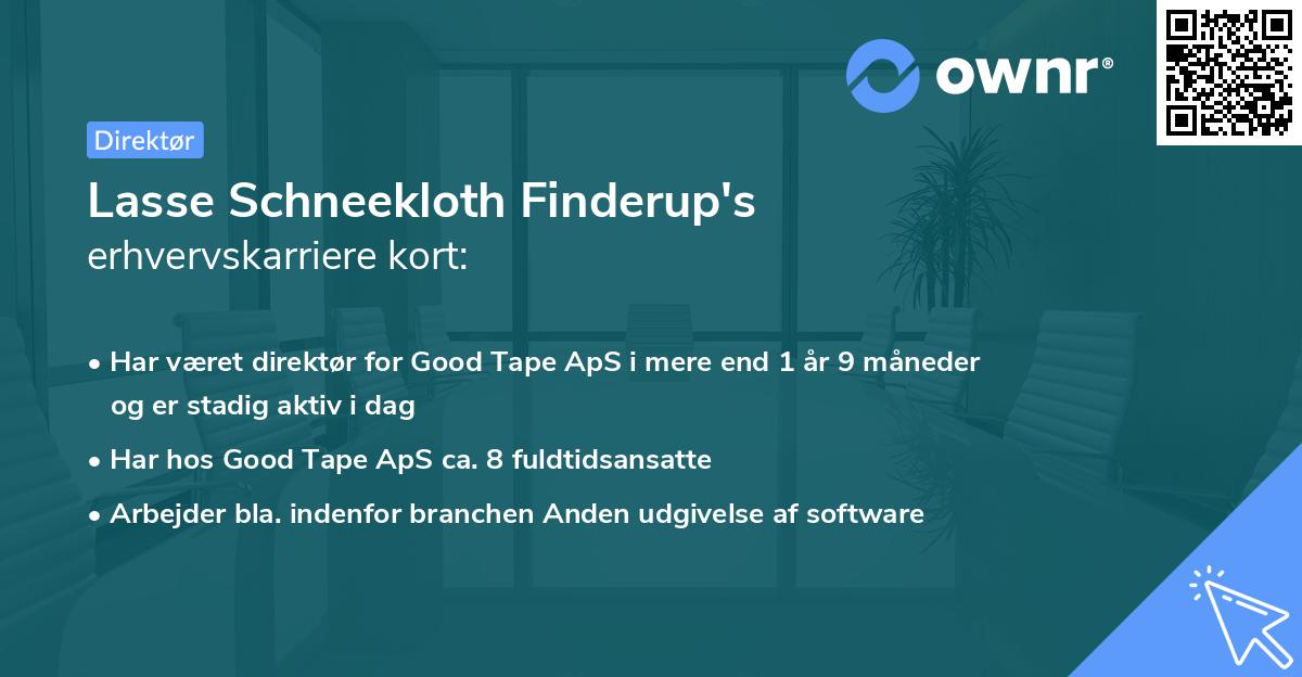 Lasse Schneekloth Finderup's erhvervskarriere kort