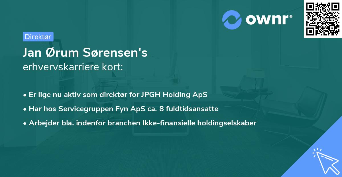 Jan Ørum Sørensen's erhvervskarriere kort
