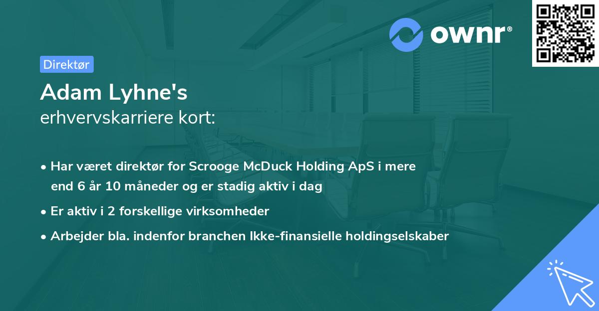Adam Lyhne's erhvervskarriere kort