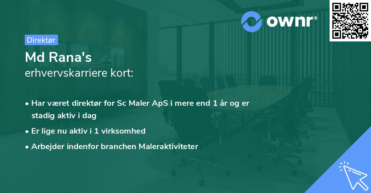 Md Rana's erhvervskarriere kort