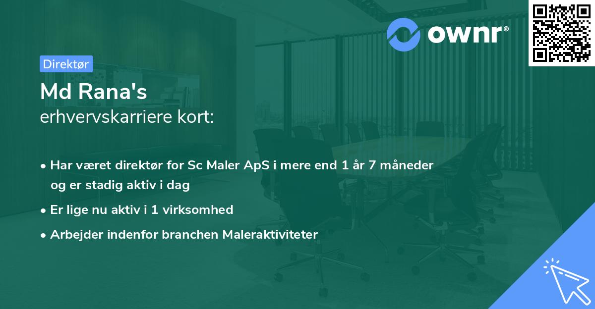 Md Rana's erhvervskarriere kort