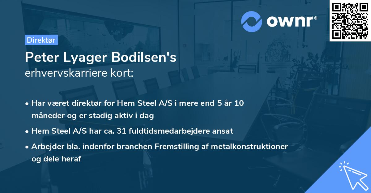 Peter Lyager Bodilsen's erhvervskarriere kort