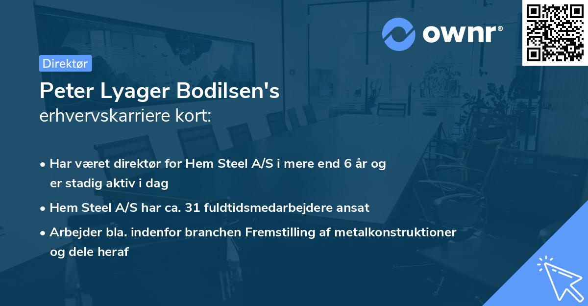 Peter Lyager Bodilsen's erhvervskarriere kort