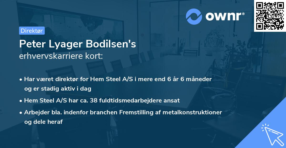 Peter Lyager Bodilsen's erhvervskarriere kort