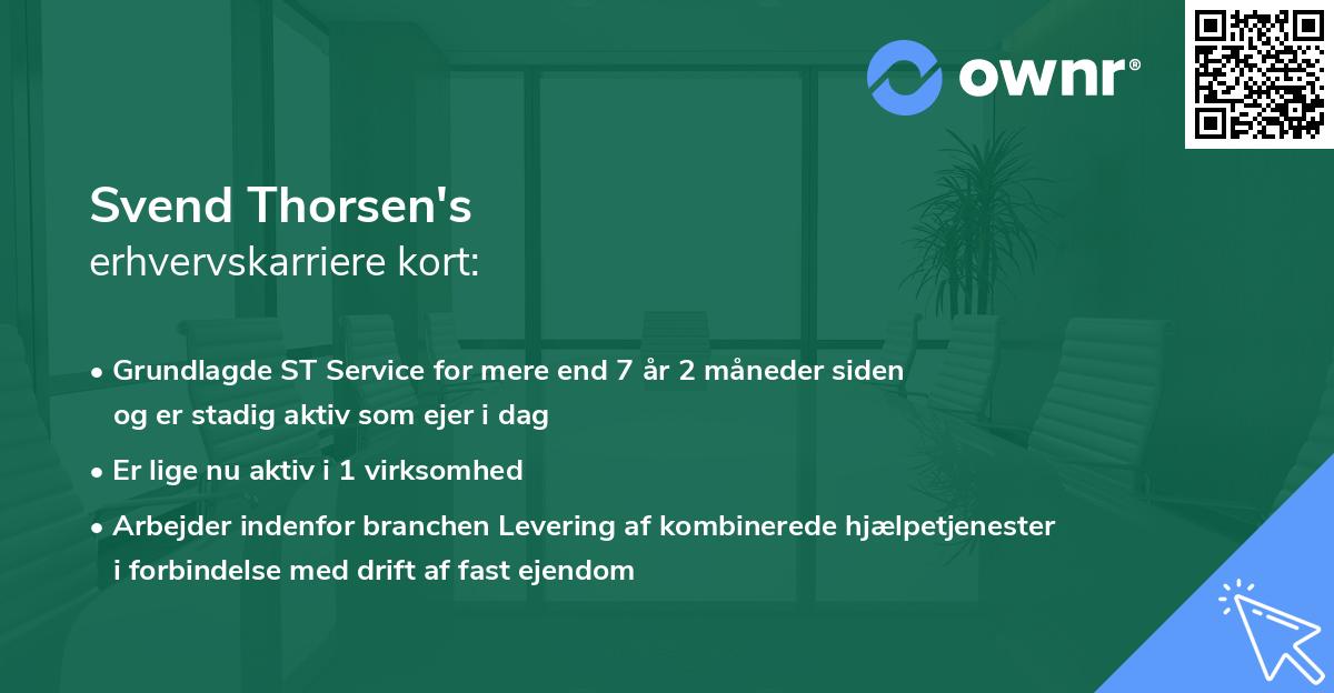 Svend Thorsen's erhvervskarriere kort