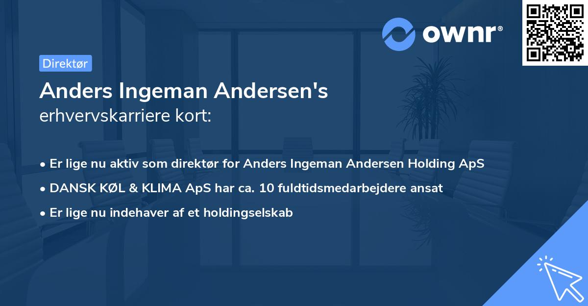 Anders Ingeman Andersen's erhvervskarriere kort