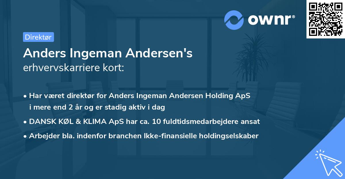 Anders Ingeman Andersen's erhvervskarriere kort