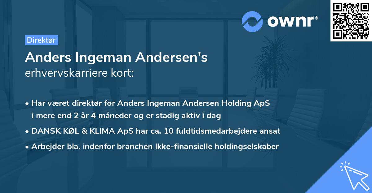 Anders Ingeman Andersen's erhvervskarriere kort