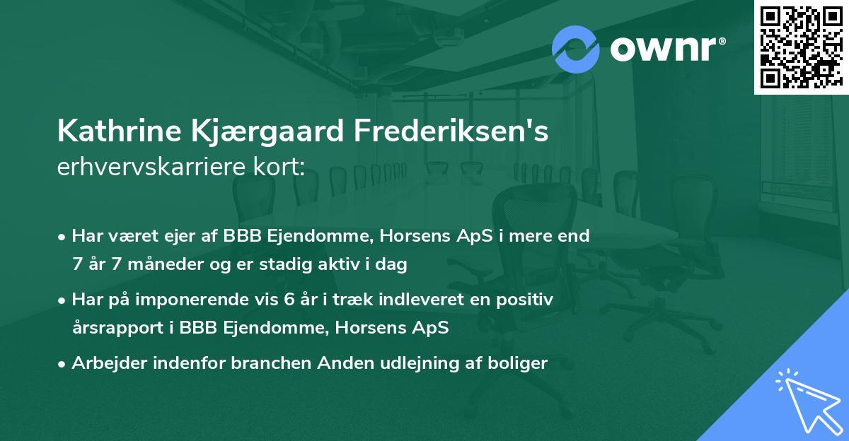 Kathrine Kjærgaard Frederiksen's erhvervskarriere kort