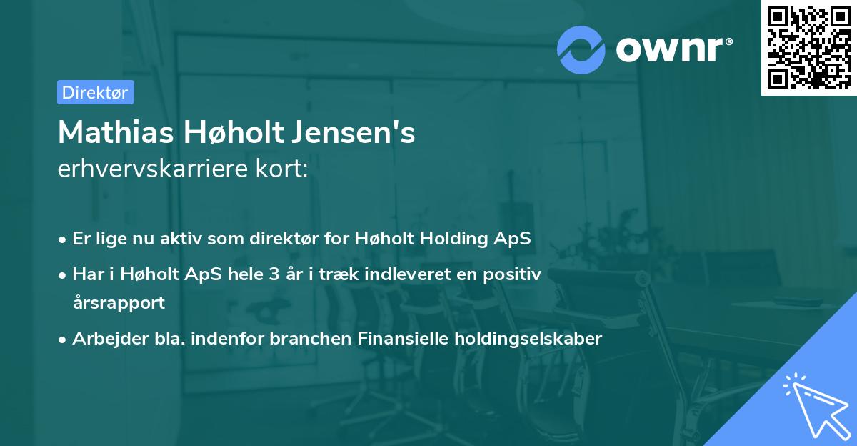 Mathias Høholt Jensen's erhvervskarriere kort