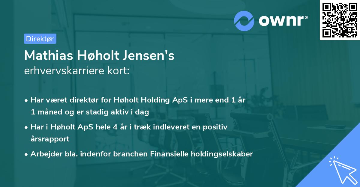 Mathias Høholt Jensen's erhvervskarriere kort
