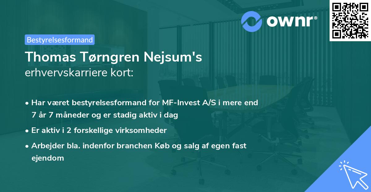 Thomas Tørngren Nejsum's erhvervskarriere kort