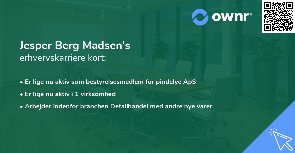 Jesper Berg Madsen's erhvervskarriere kort