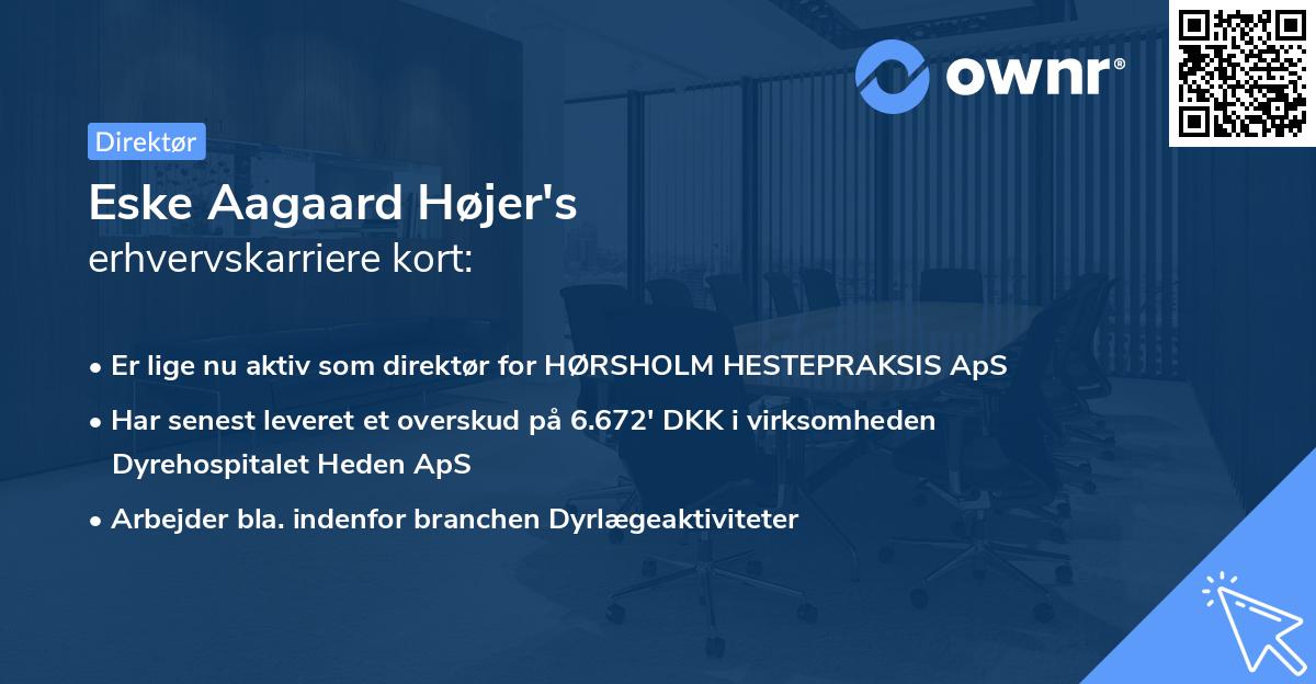 Eske Aagaard Højer's erhvervskarriere kort