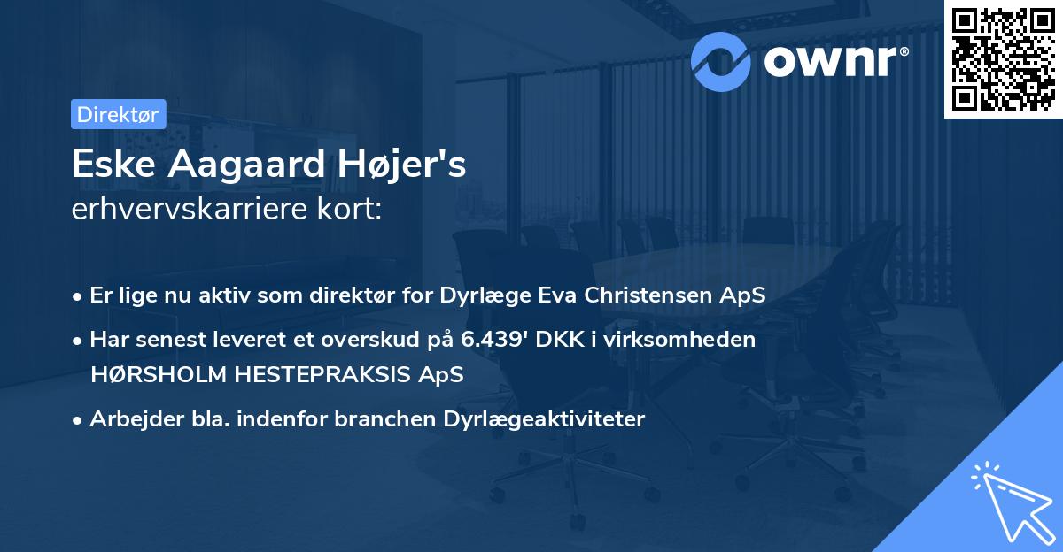 Eske Aagaard Højer's erhvervskarriere kort