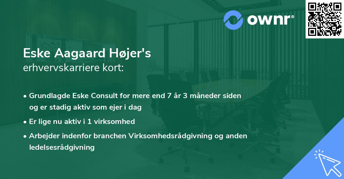 Eske Aagaard Højer's erhvervskarriere kort