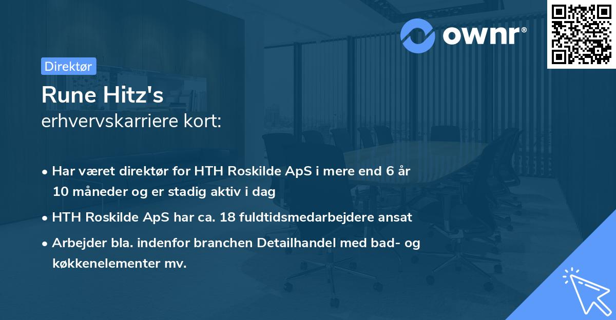 Rune Hitz's erhvervskarriere kort