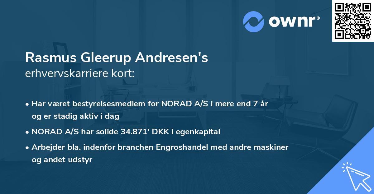 Rasmus Gleerup Andresen's erhvervskarriere kort
