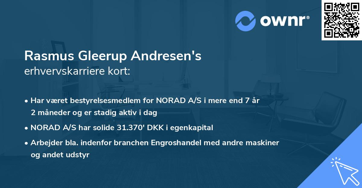 Rasmus Gleerup Andresen's erhvervskarriere kort