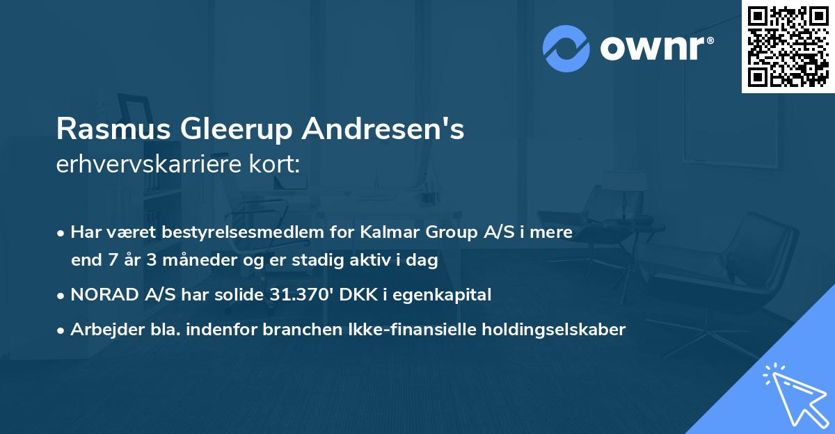 Rasmus Gleerup Andresen's erhvervskarriere kort