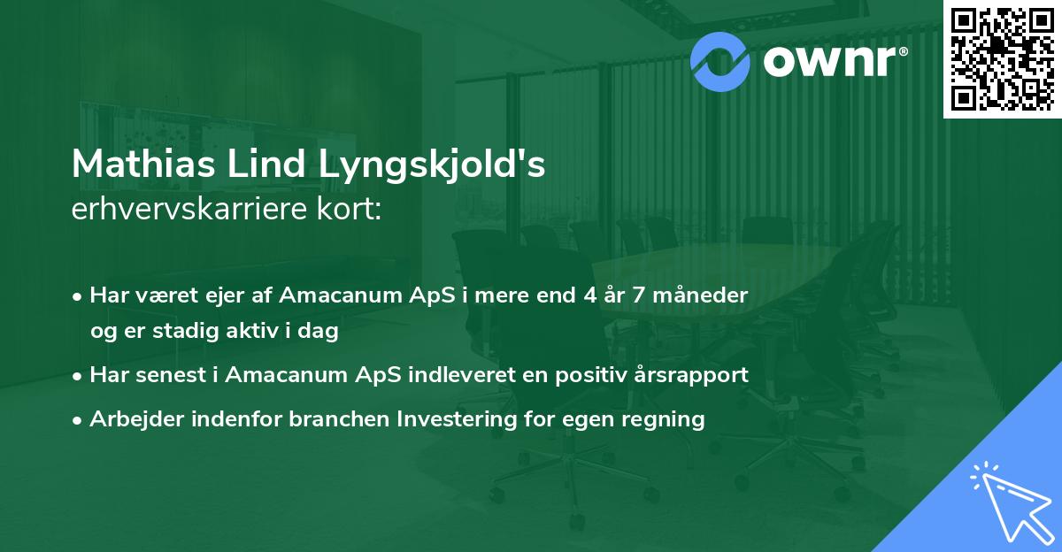 Mathias Lind Lyngskjold's erhvervskarriere kort