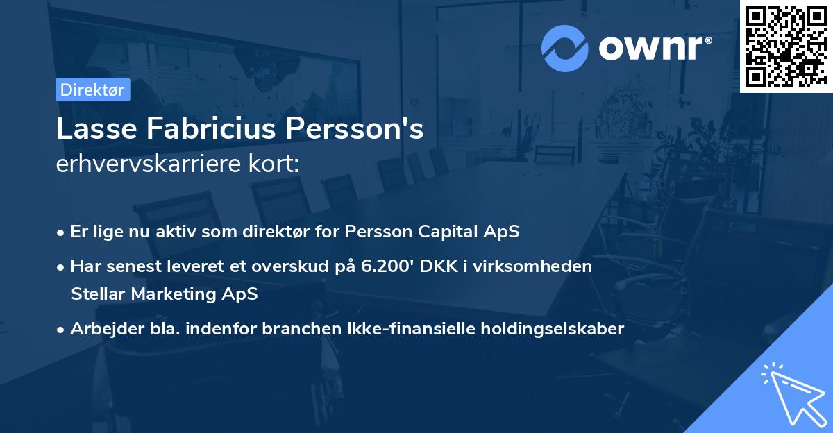 Lasse Fabricius Persson's erhvervskarriere kort