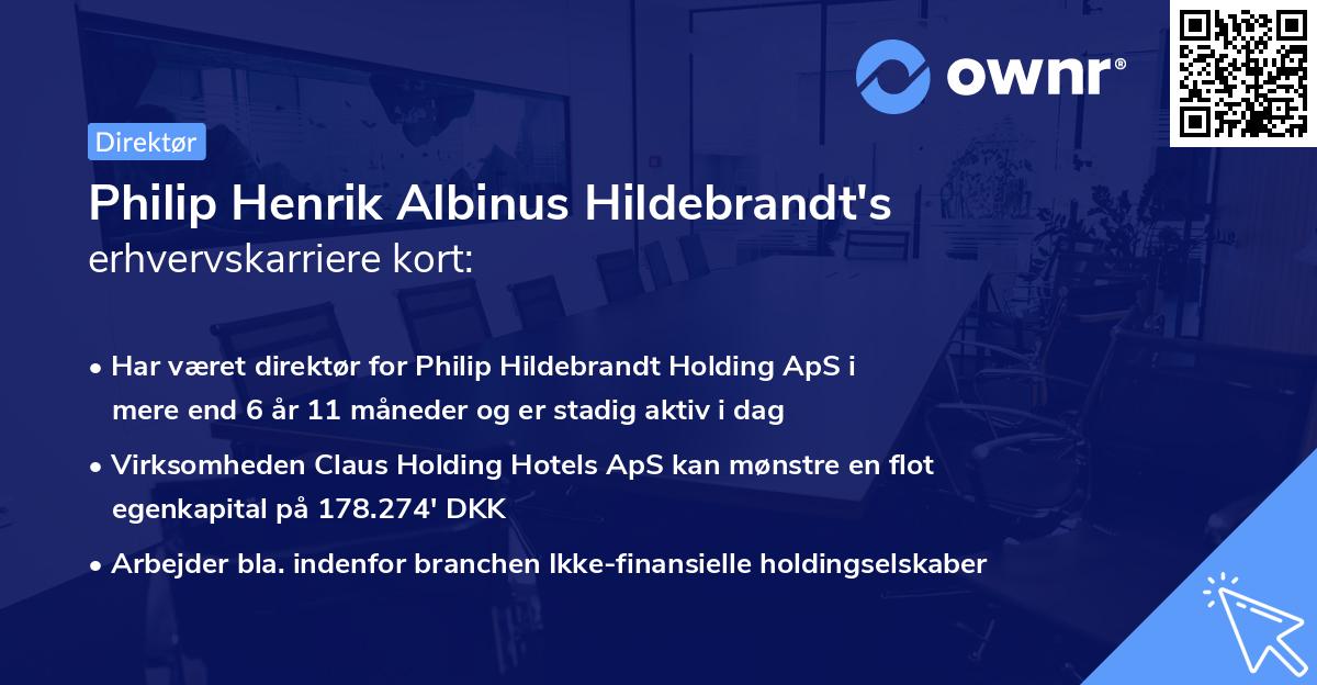 Philip Henrik Albinus Hildebrandt's erhvervskarriere kort