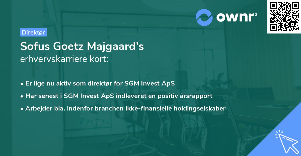 Sofus Goetz Majgaard's erhvervskarriere kort