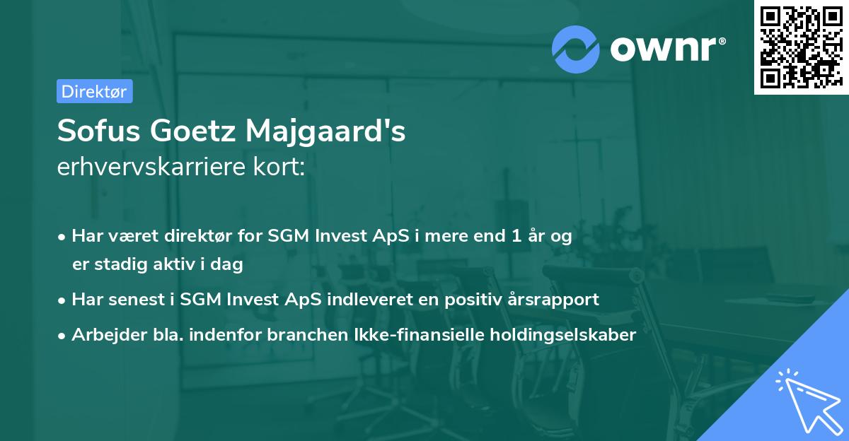 Sofus Goetz Majgaard's erhvervskarriere kort