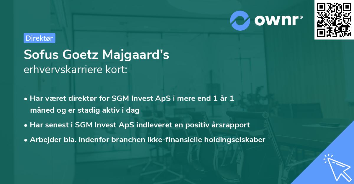 Sofus Goetz Majgaard's erhvervskarriere kort