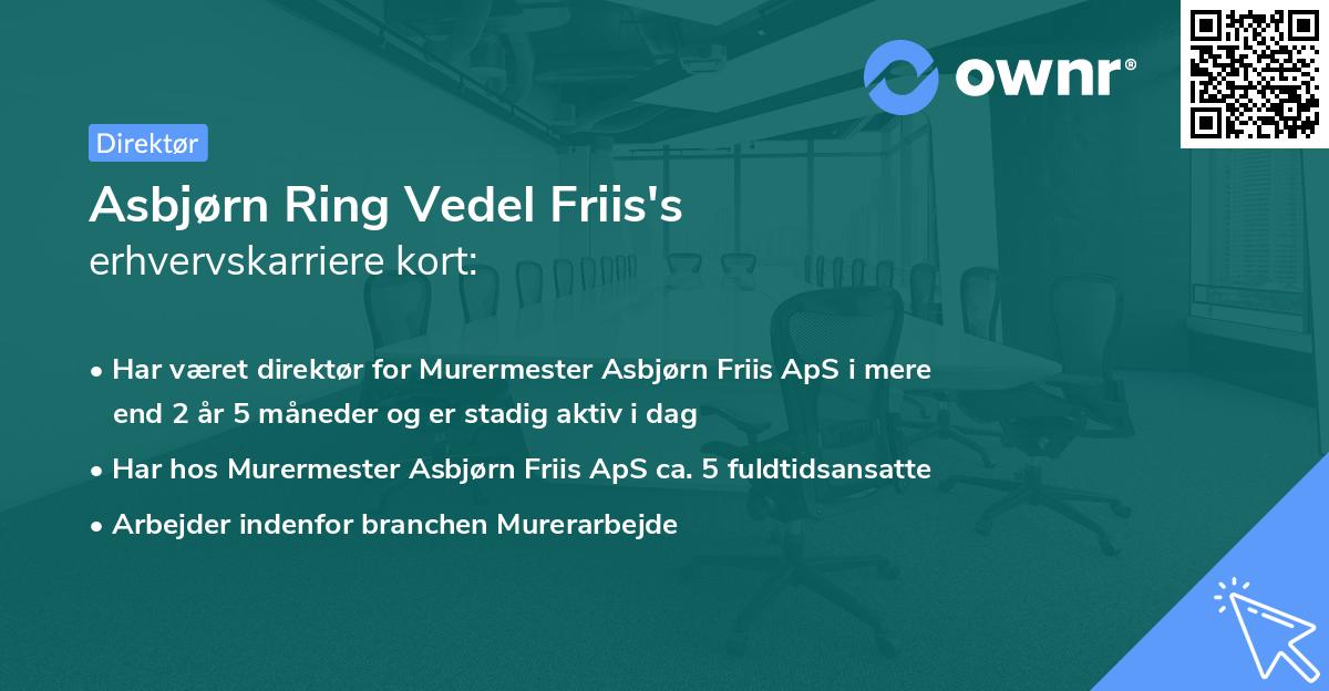 Asbjørn Ring Vedel Friis's erhvervskarriere kort