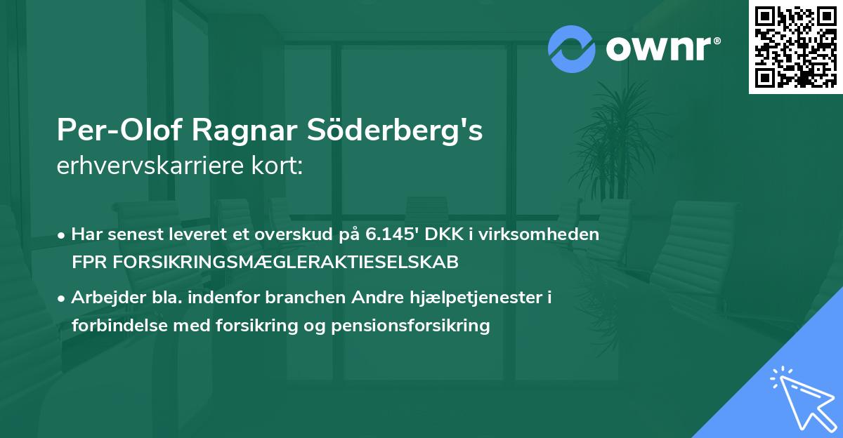 Per-Olof Ragnar Söderberg's erhvervskarriere kort