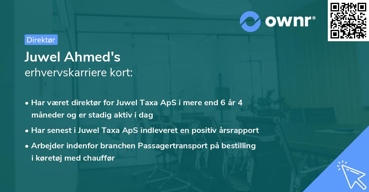 Juwel Ahmed's erhvervskarriere kort