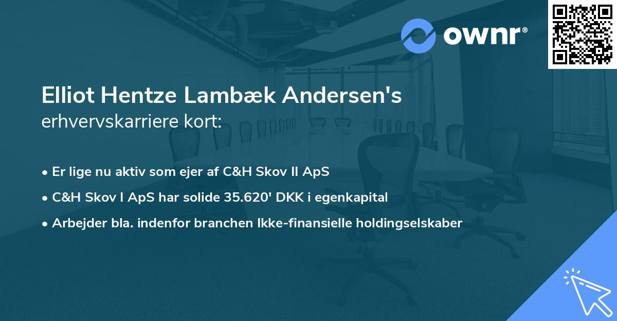 Elliot Hentze Lambæk Andersen's erhvervskarriere kort