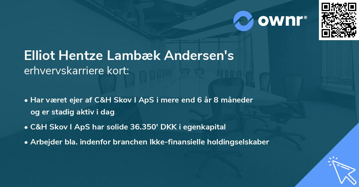 Elliot Hentze Lambæk Andersen's erhvervskarriere kort
