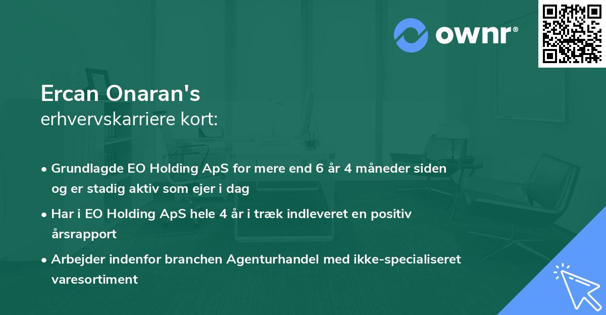 Ercan Onaran's erhvervskarriere kort