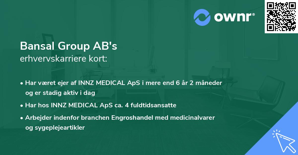 Bansal Group AB's erhvervskarriere kort