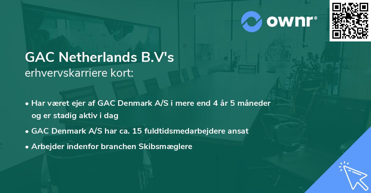 GAC Netherlands B.V's erhvervskarriere kort