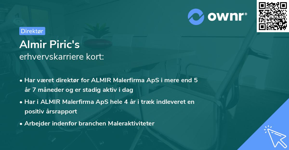 Almir Piric's erhvervskarriere kort