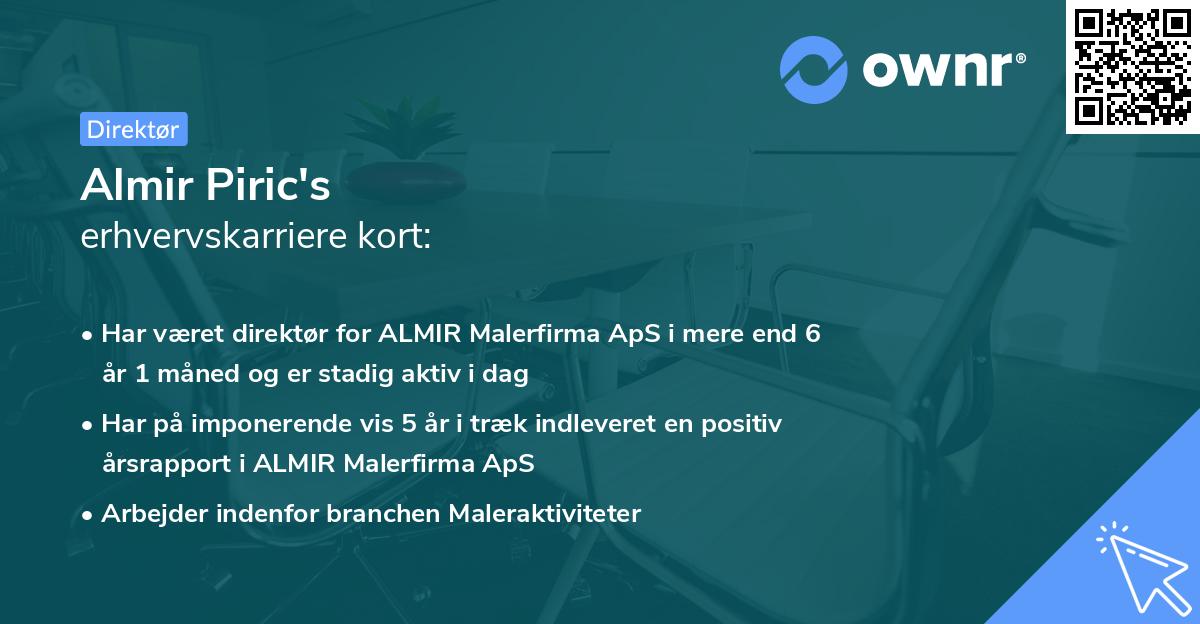 Almir Piric's erhvervskarriere kort
