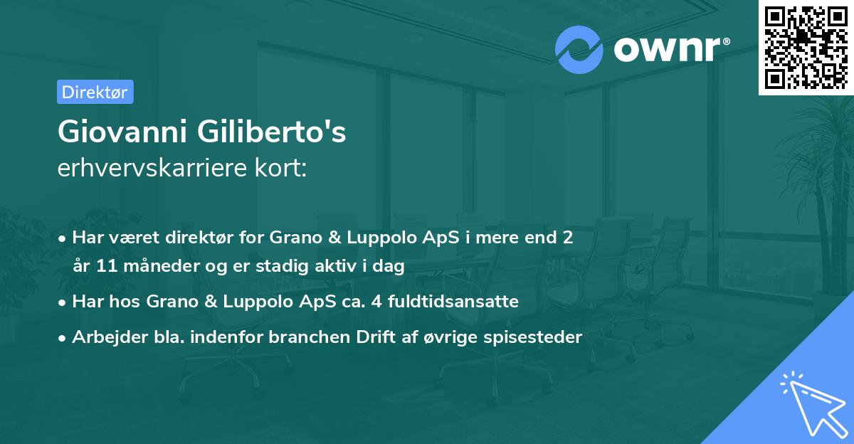 Giovanni Giliberto's erhvervskarriere kort