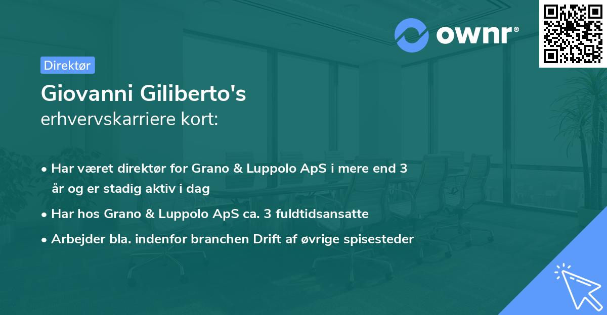 Giovanni Giliberto's erhvervskarriere kort